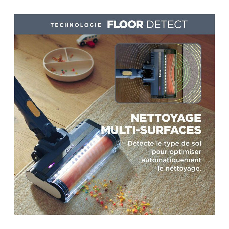 Aspirateur balai sans fil - SHARK IY143HEU - FloorDetect - Jusqu'a 40