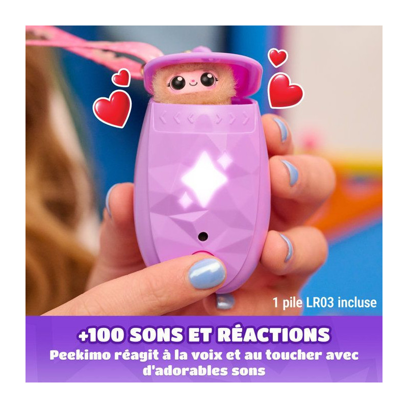 Peekimo Violet - SPINMASTER - Animal interactif et accessoire a porter