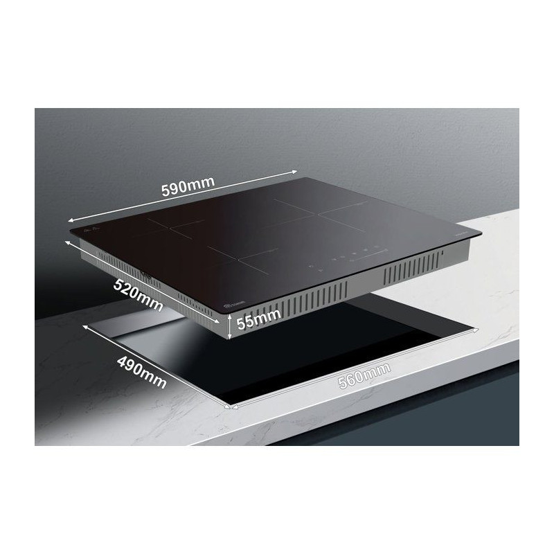 Plaque induction - TRIOMPH - 3 foyers - 60 cm - Zone 28 cm
