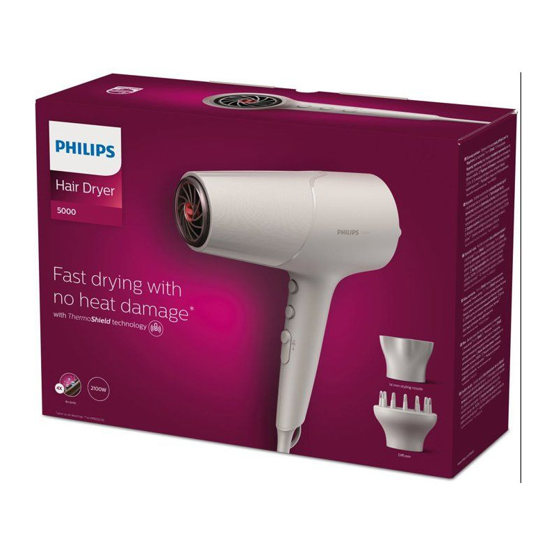 Sèche-cheveux - PHILIPS - BHD501/20 - ThermoShield - diffuseur - 2100