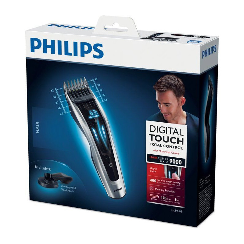 Tondeuse cheveux - PHILIPS - HC9450/20 - 400 hauteurs de coupe - étan