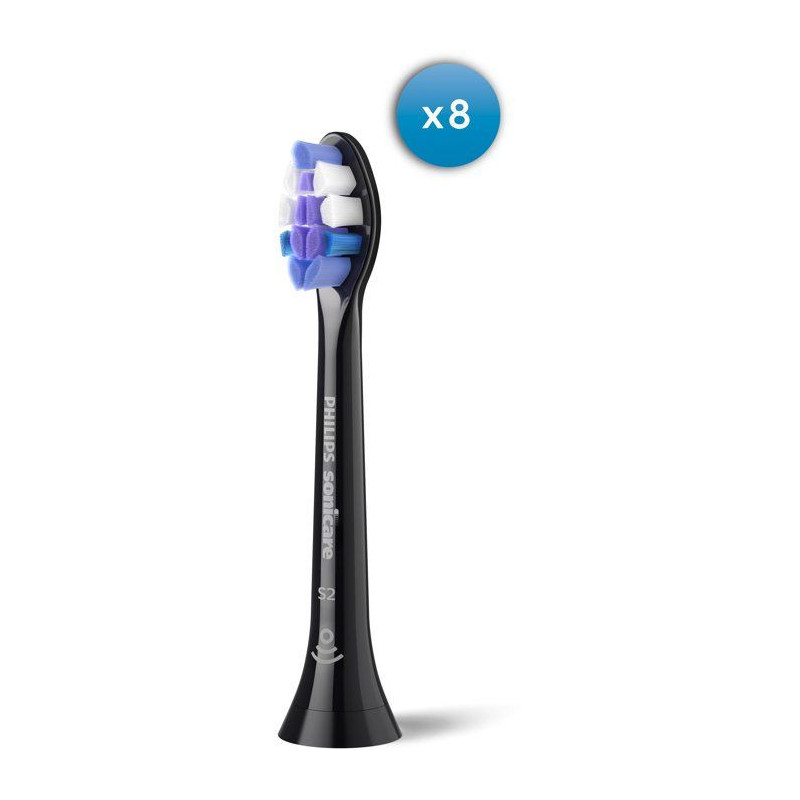 Têtes de brosse à dents - PHILIPS - HX6058/88 - S2 - lot de 8 - noir