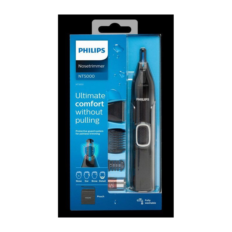 Tondeuse nez et oreilles - PHILIPS - NT5650/16 - étanche - sabots sou