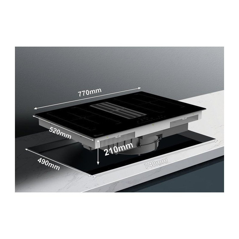 Plaque induction avec hotte intégrée - TRIOMPH - TRCPIDA8000B - 4 fo