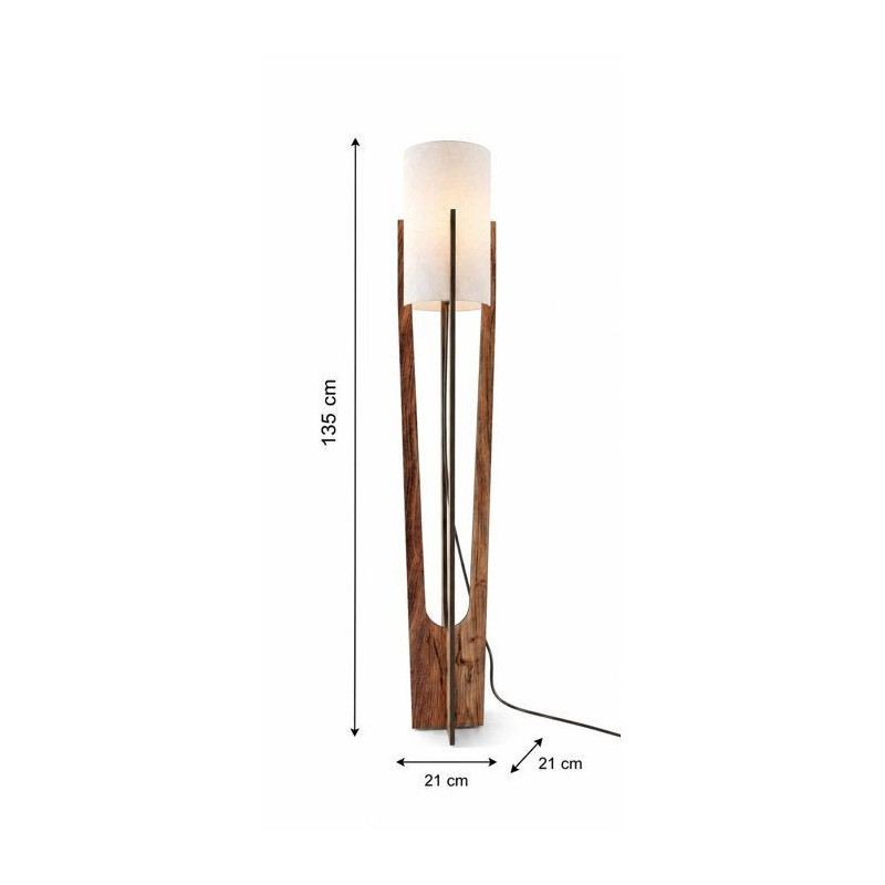 Lampadaire D BY M.RED Walnut - MDF - Papier kraft - Design moderne