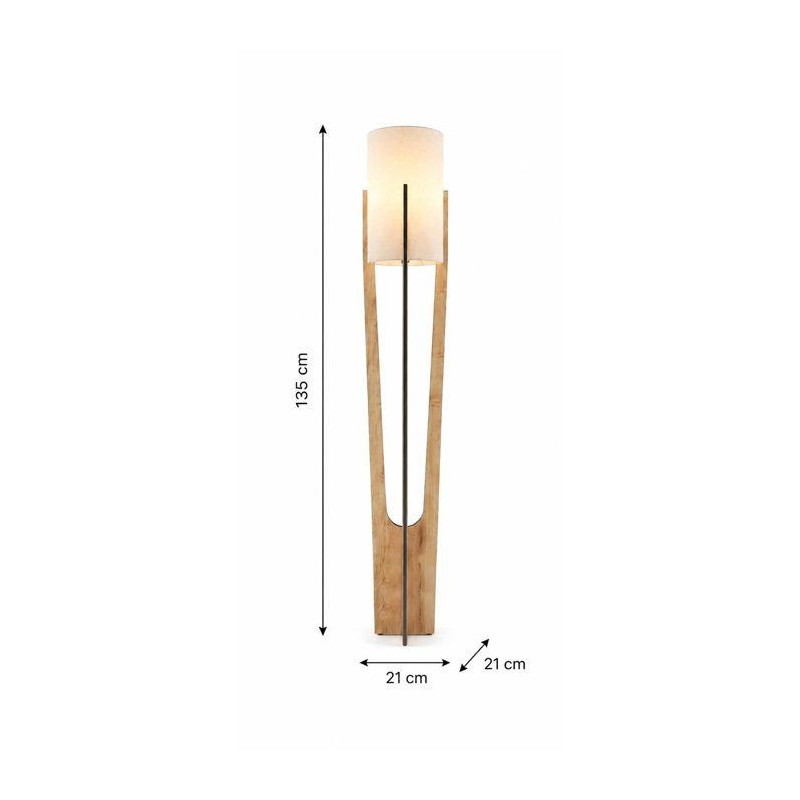 Lampadaire D BY M.RED Oak - MDF - Papier kraft - Eclairage décoratif