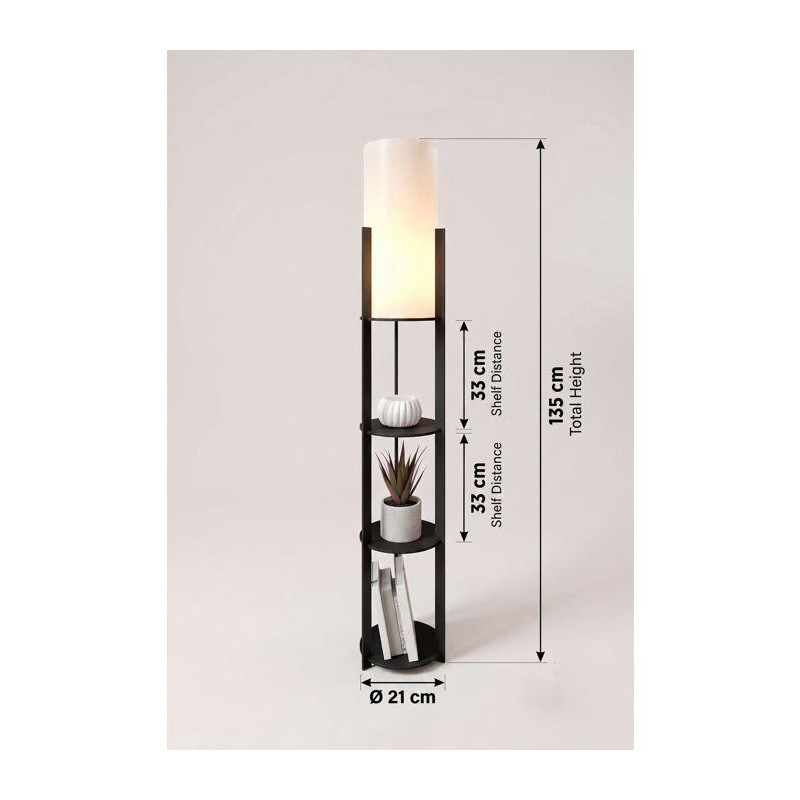 Lampadaire D BY M.RED Black - Métal - Structure 100% métal - Style c