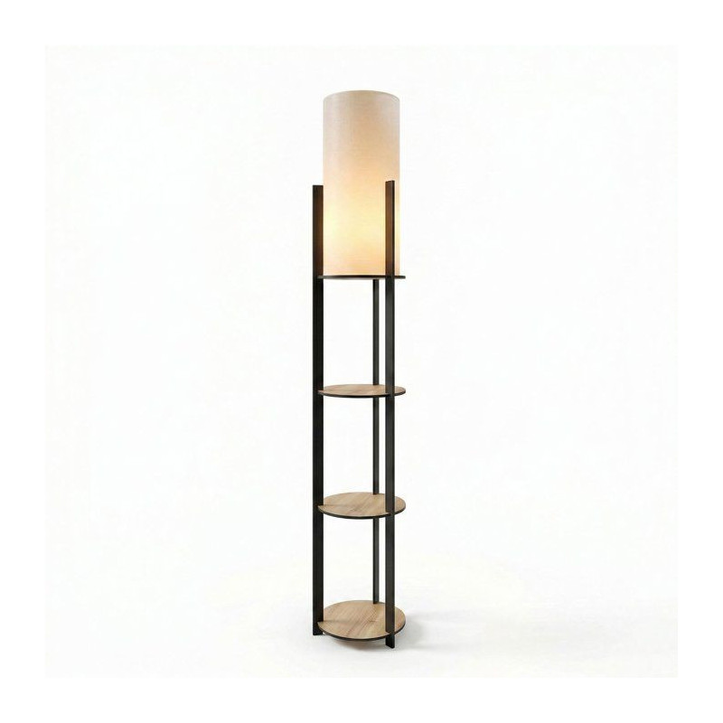Lampadaire D BY M.RED Oak - MDF - Papier kraft - Design naturel