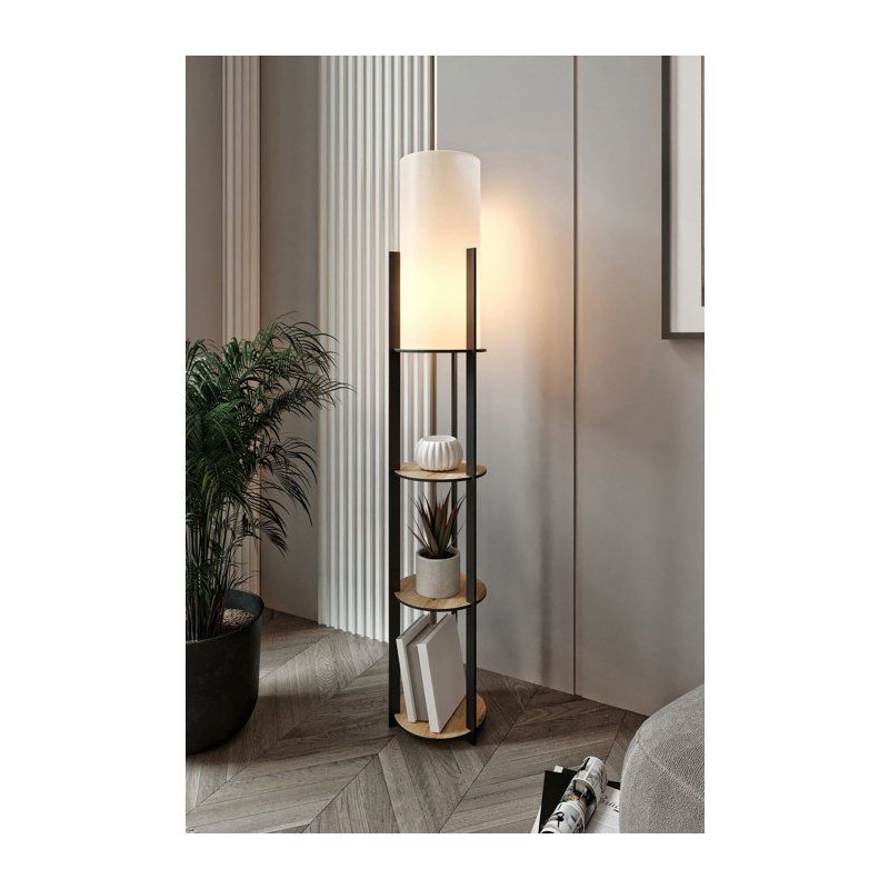Lampadaire D BY M.RED Oak - MDF - Papier kraft - Design naturel