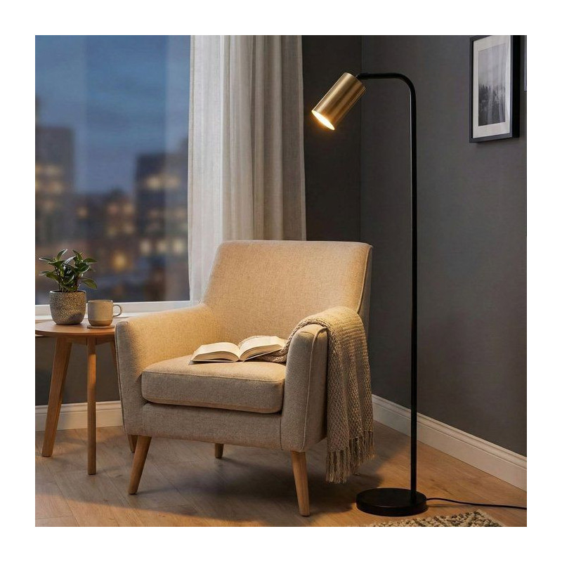 Lampadaire D BY M.RED Black Vintage - Métal - Style industriel - Desi