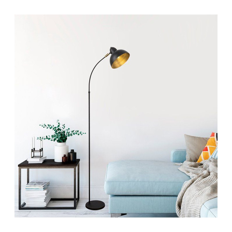 Lampadaire D BY M.RED Black Antique - MDF - Abat-jour polypropylene -