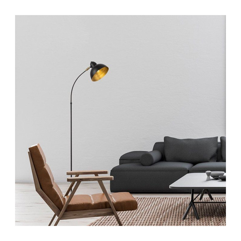 Lampadaire D BY M.RED Black Antique - MDF - Abat-jour polypropylene -