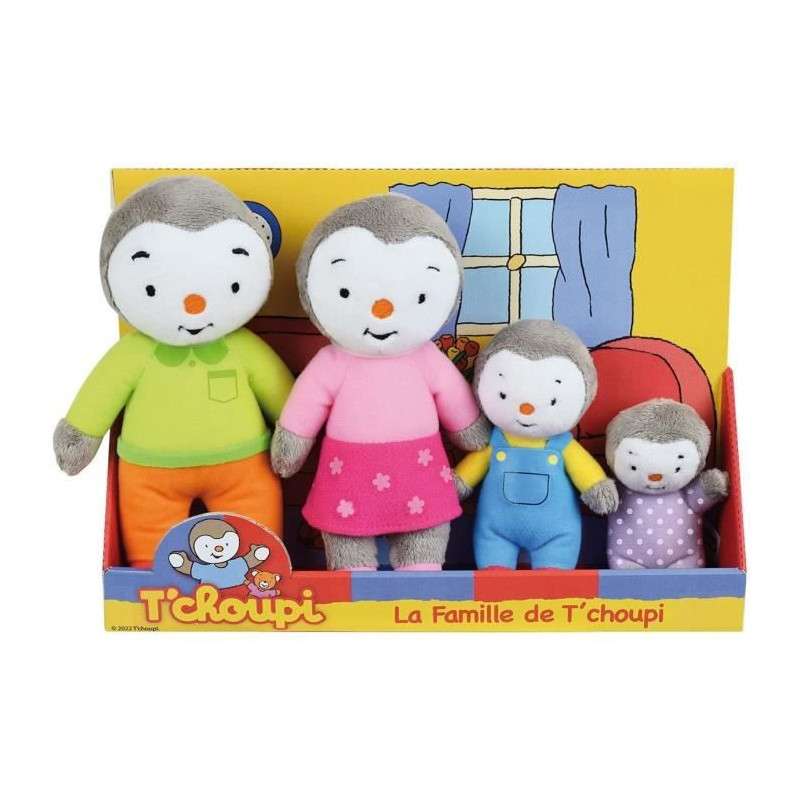 Family box 4 plush - T'choupi - Jemini - +/- 19 cm