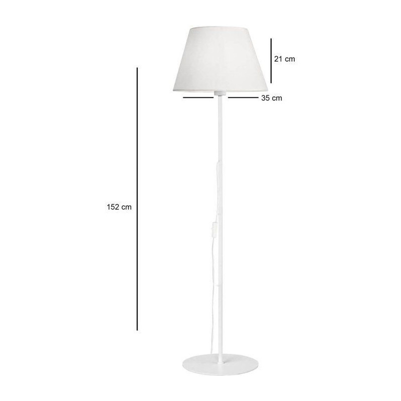 Lampadaire D BY M.RED White - Métal - Design épuré - Ambiance chale