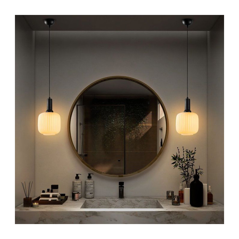 Suspension lustre D BY M.RED Black - Métal et verre - Moderne - Desig