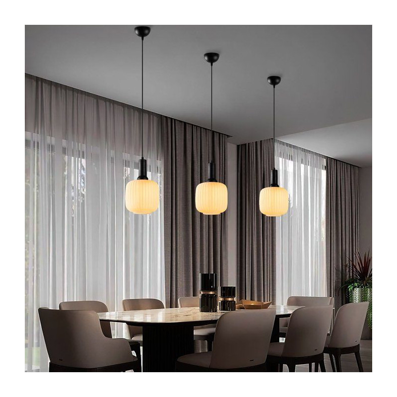 Suspension lustre D BY M.RED Black - Métal et verre - Moderne - Desig