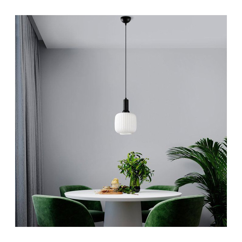 Suspension lustre D BY M.RED Black - Métal et verre - Moderne - Desig