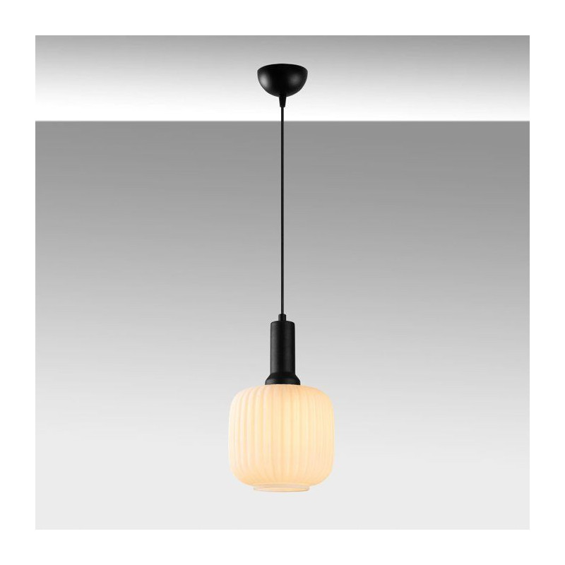 Suspension lustre D BY M.RED Black - Métal et verre - Moderne - Desig