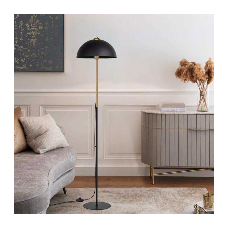 Lampadaire D BY M.RED Black - Métal - Abat-jour PVC - Design élégan