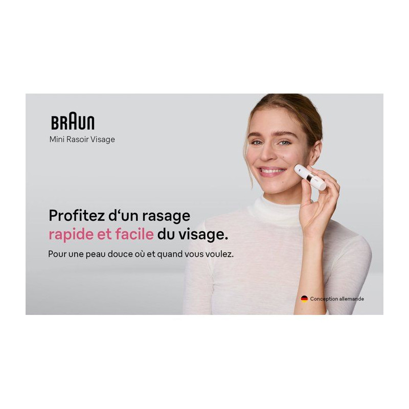 Rasoir visage femme - BRAUN - FS1000 - Compact - Précis - Nomade
