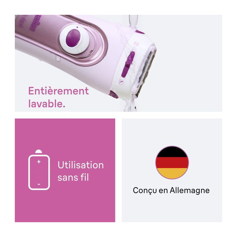 Rasoir électrique femme - BRAUN - LS5100 - Sans fil - Tête arrondie