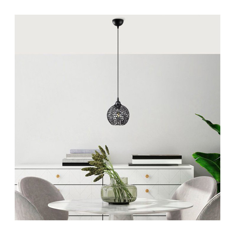 Suspension lustre D BY M.RED Black - Métal noir - Elégant - Style co