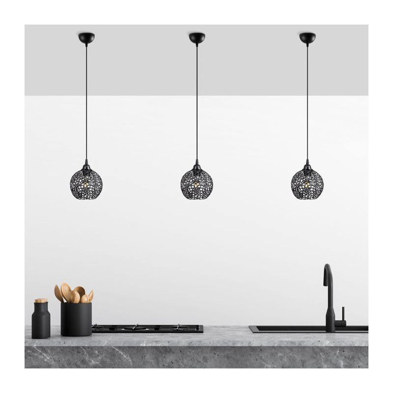 Suspension lustre D BY M.RED Black - Métal noir - Elégant - Style co