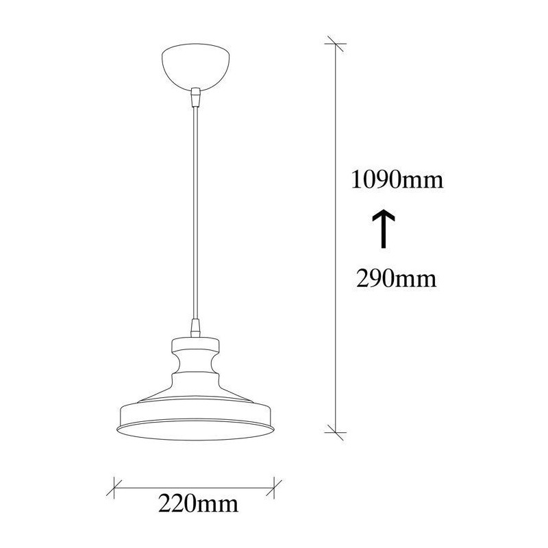 Suspension lustre industriel D BY M.RED Black - Métal noir - Moderne