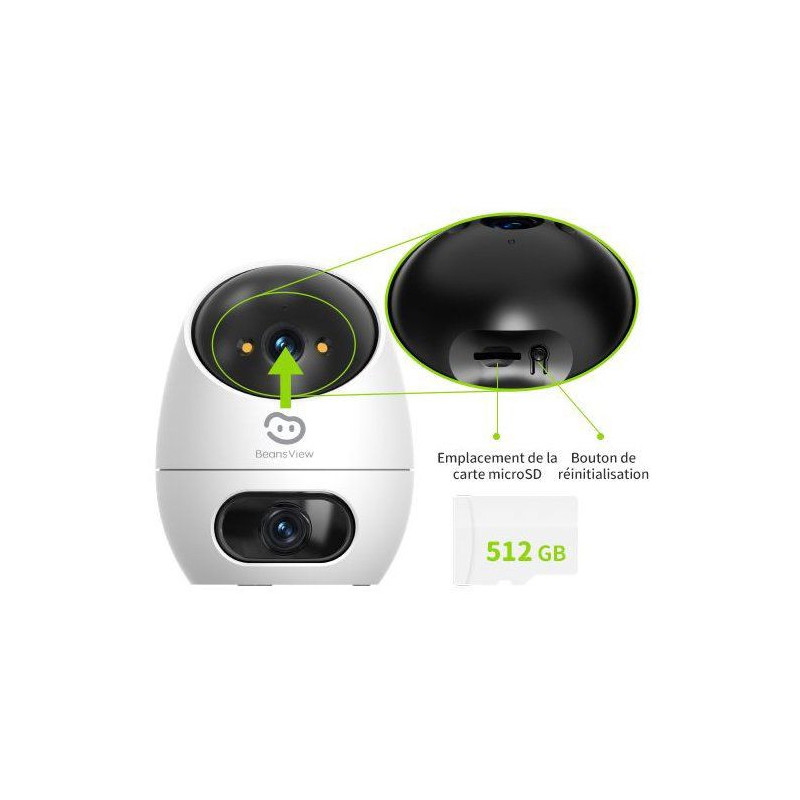 Caméra de surveillance - BEANS VIEW - D220 Dual 2K - Intérieur - WiF