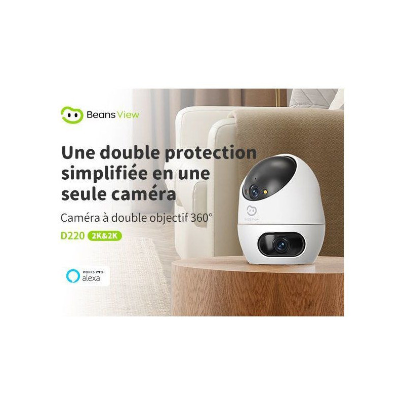 Caméra de surveillance - BEANS VIEW - D220 Dual 2K - Intérieur - WiF
