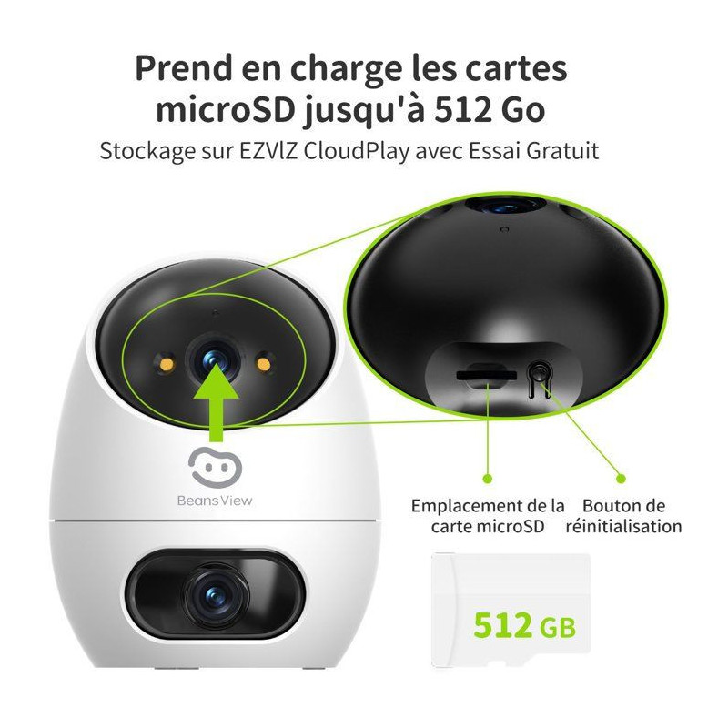 Caméra de surveillance - BEANS VIEW - D220 Dual 2K - Intérieur - WiF