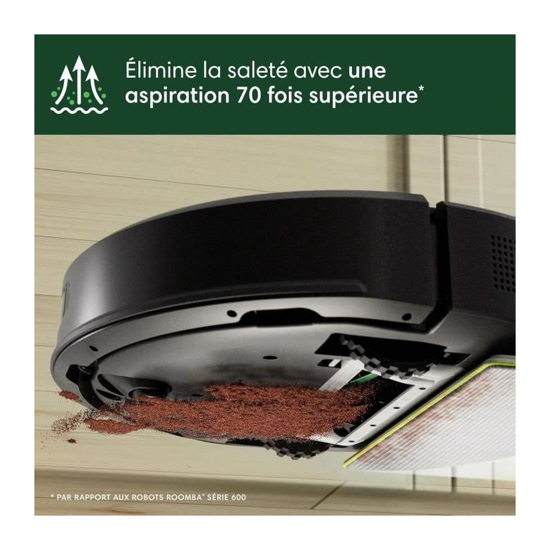 iRobot Roomba 105 Combo - Robot Aspirateur Laveur 2en1 - Puissance d'A