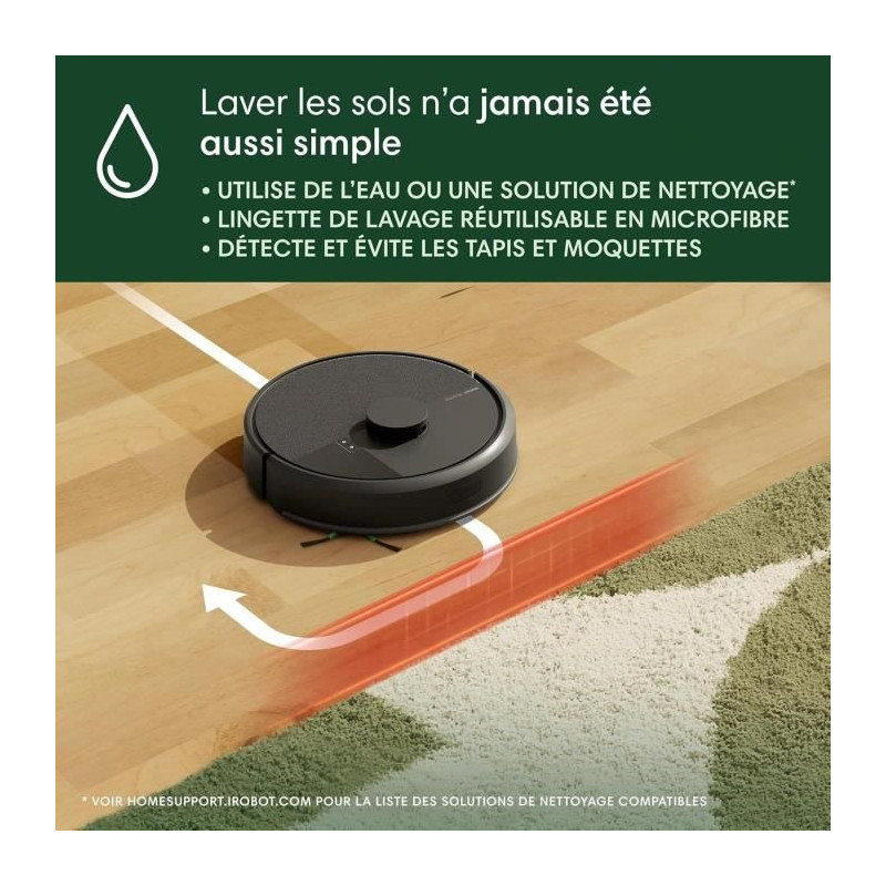 iRobot Roomba 105 Combo - Robot Aspirateur Laveur 2en1 - Puissance d'A