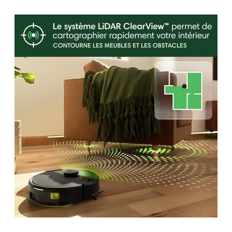 iRobot Roomba 105 Combo - Robot Aspirateur Laveur 2en1 - Puissance d'A