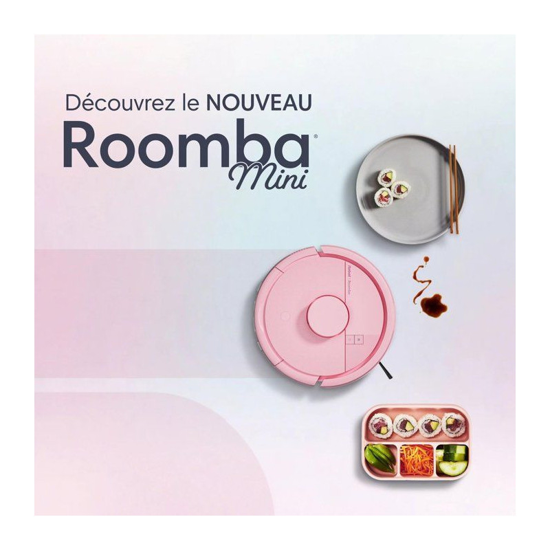 iRobot Roomba Mini Rose - Robot Aspirateur Laveur + Base Autoempty -