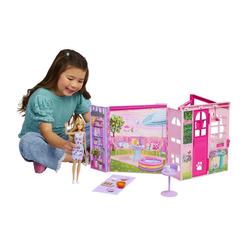 Playset - BARBIE - Maison a emporter JMD28 - 4 espaces - 10 accessoire