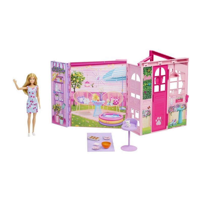 Playset - BARBIE - Maison a emporter JMD28 - 4 espaces - 10 accessoire