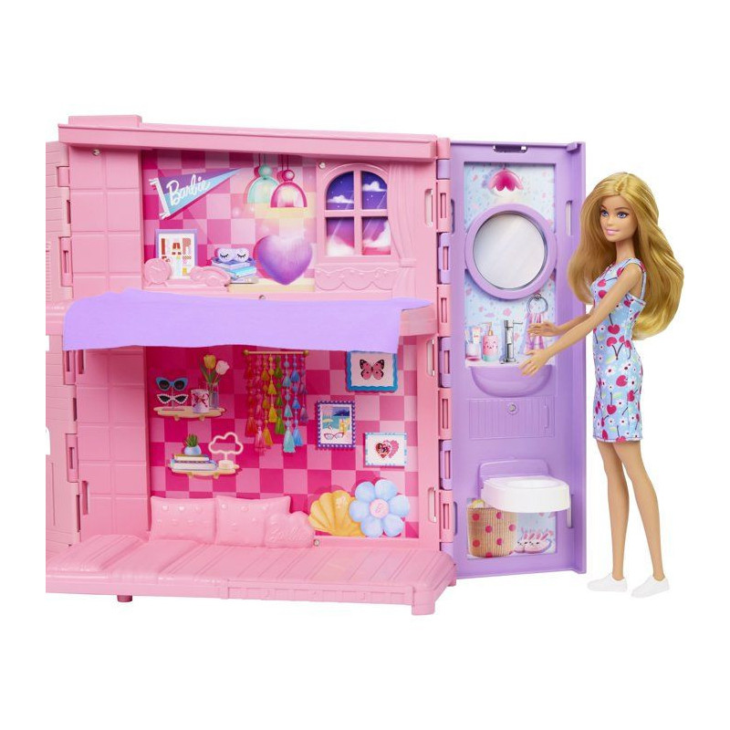 Playset - BARBIE - Maison a emporter JMD28 - 4 espaces - 10 accessoire