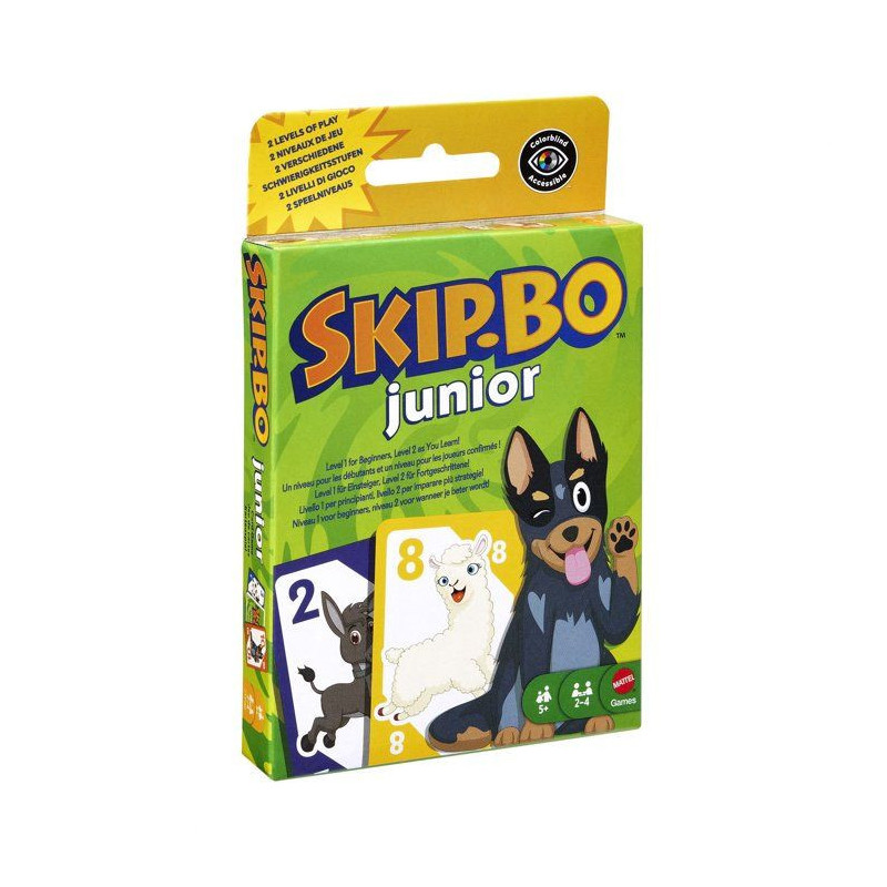 Jeu de cartes - MATTEL GAMES - Skip-Bo Junior JTP66 - 2 niveaux - Édu