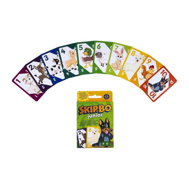 Jeu de cartes - MATTEL GAMES - Skip-Bo Junior JTP66 - 2 niveaux - Édu