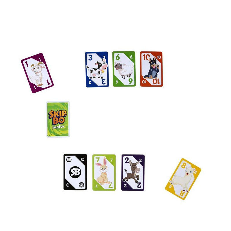 Jeu de cartes - MATTEL GAMES - Skip-Bo Junior JTP66 - 2 niveaux - Édu
