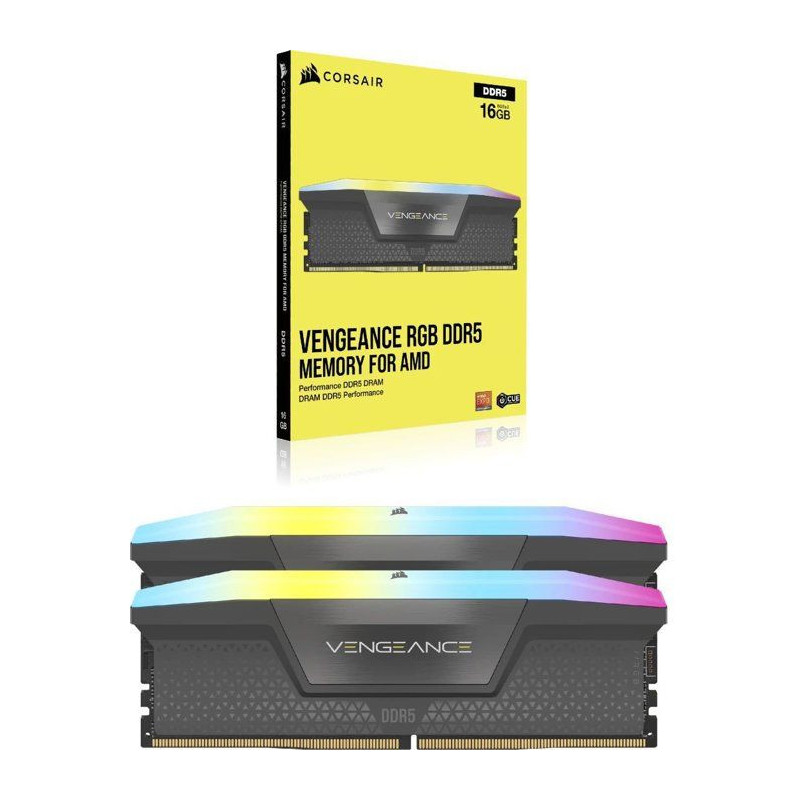 Mémoire PC - CORSAIR - CMH32GX5M2B6000Z38 - Vengeance RGB - 32 Go - 2