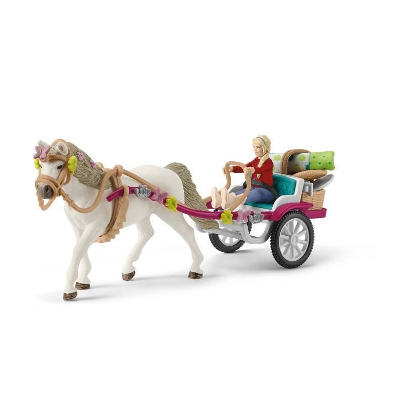 Caleche pour le spectacle équestre, coffret schleich avec 32 élémen