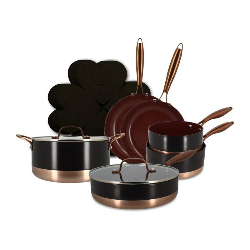 Batterie de cuisine induction - MENASTYL - Black Copper - Aluminium re