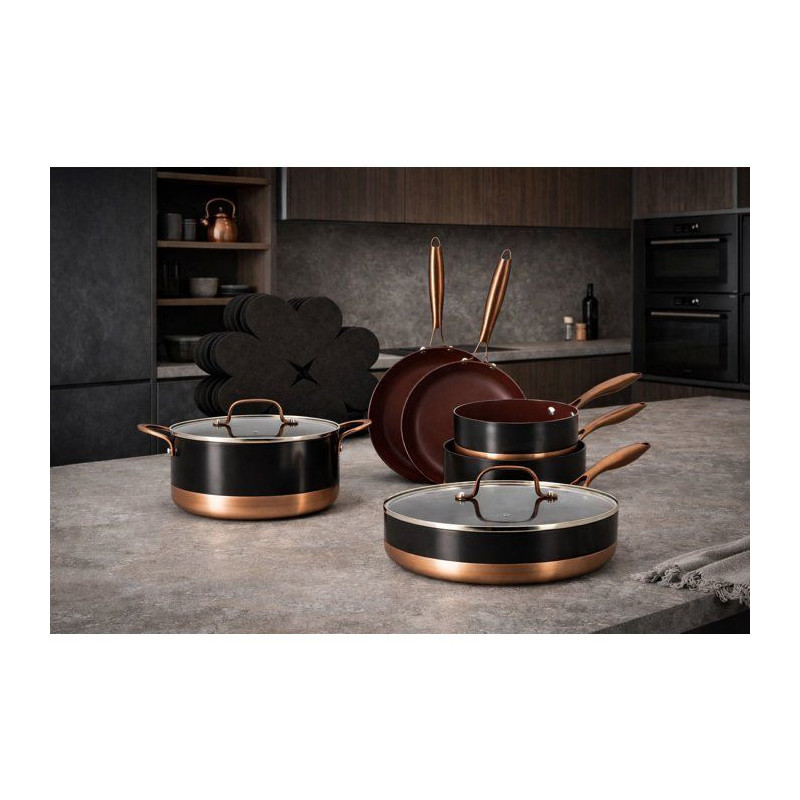 Batterie de cuisine induction - MENASTYL - Black Copper - Aluminium re