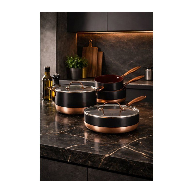 Batterie de cuisine induction - MENASTYL - Black Copper - Aluminium re