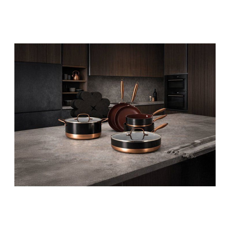 Batterie de cuisine induction - MENASTYL - Black Copper - Aluminium re