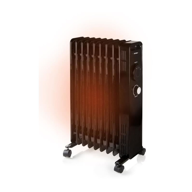 Radiateur a bain d'huile - 2000 W - DOMO - DO7327R - 42,5 x 28 x 64 cm