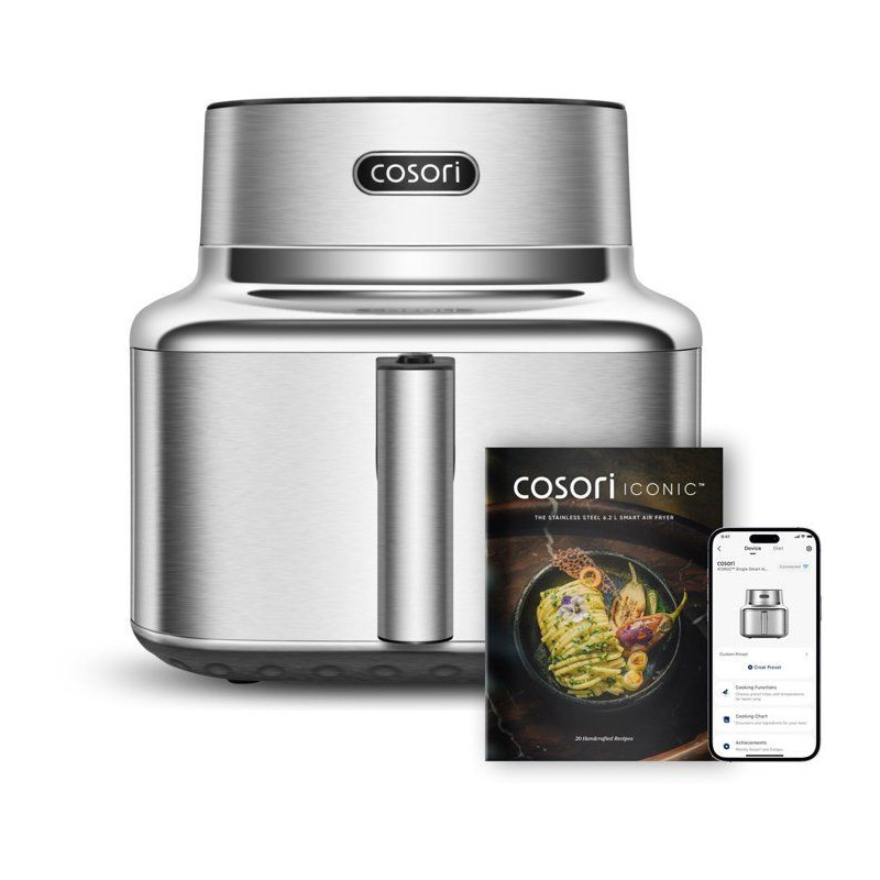 Airfryer - COSORI - Smart Air Fryer ICONIC Single - 6,2 L - Silver - A