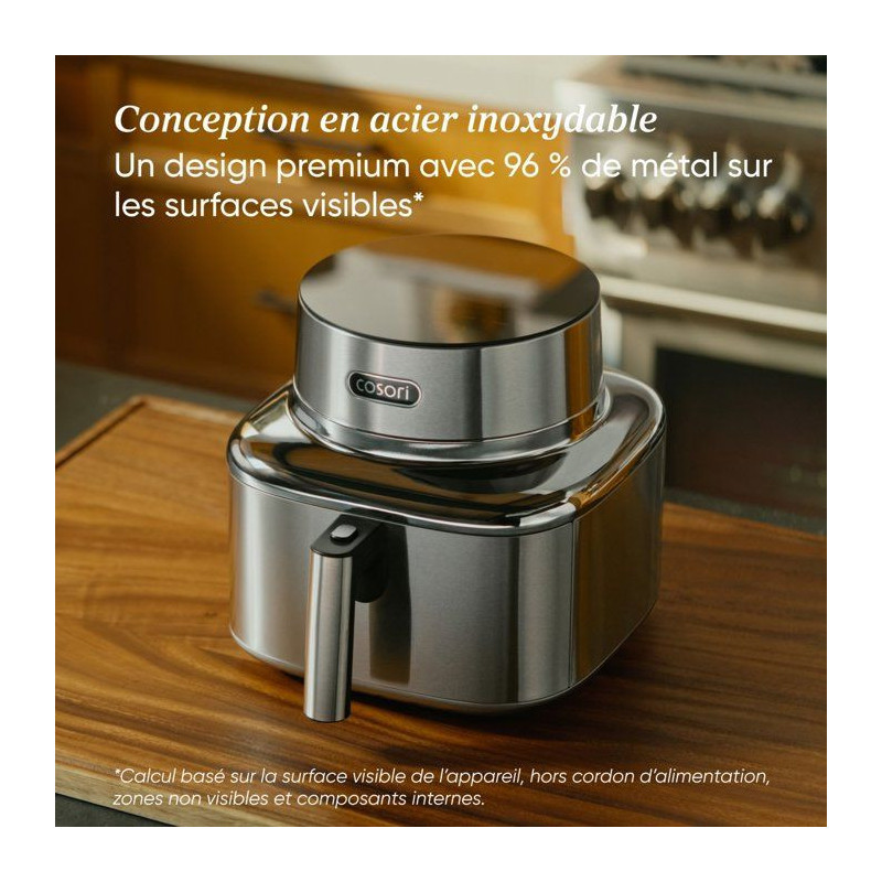 Airfryer - COSORI - Smart Air Fryer ICONIC Single - 6,2 L - Silver - A
